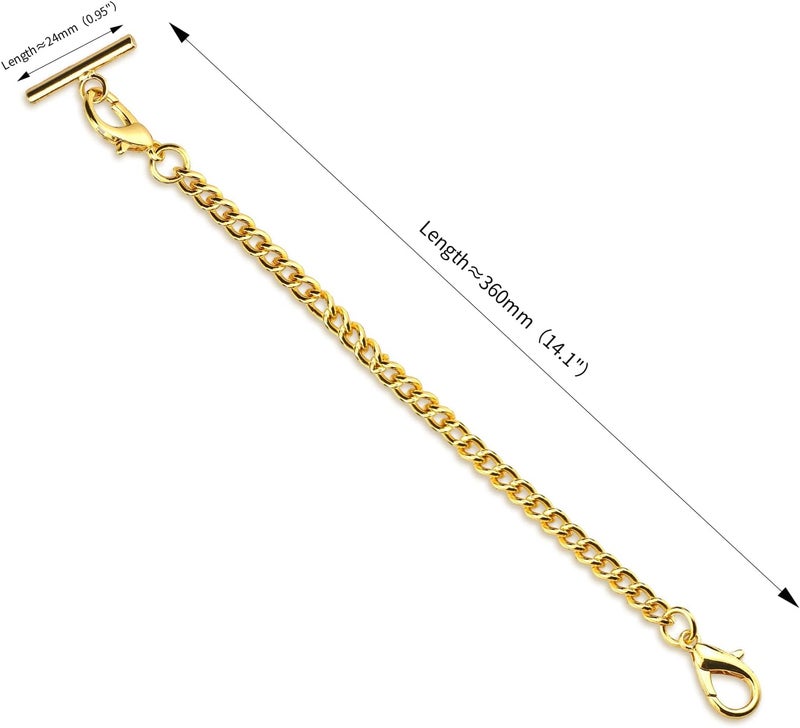 BoShiYa Pocket Watch Chains for Men Vintage Metal Albert Vest Chain Accessories/Color: Gold/Silver/Black/Bronze - Image 4